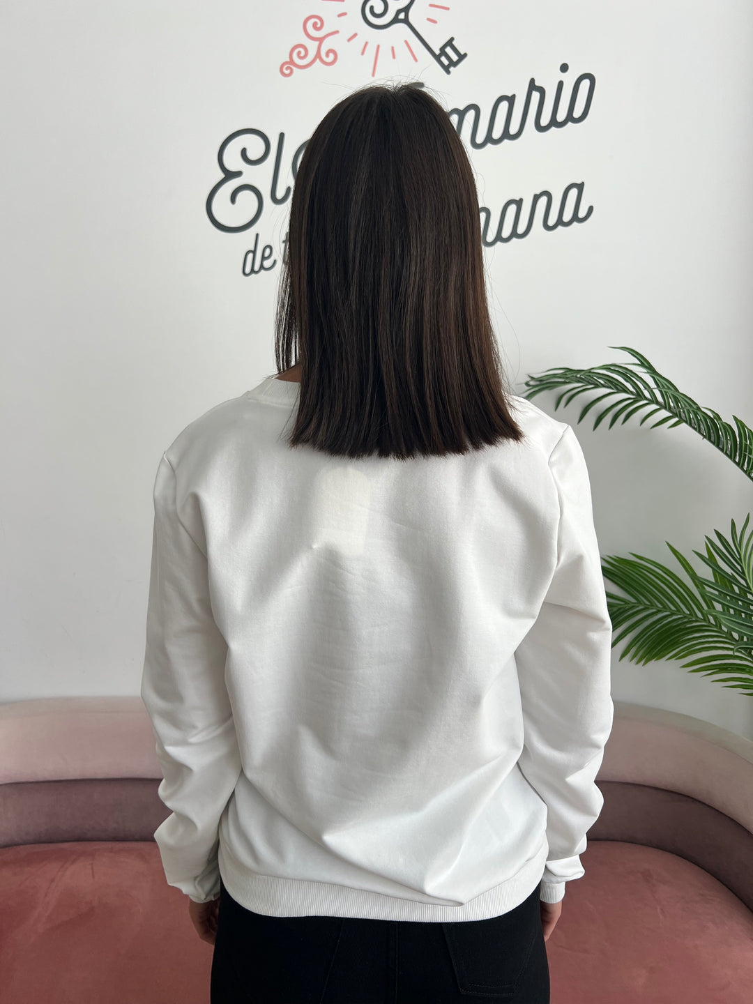 Sudadera Love Print blanco