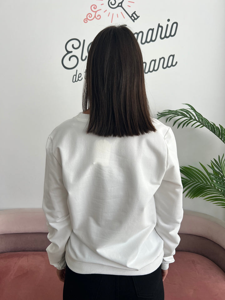 Sudadera Love Print blanco