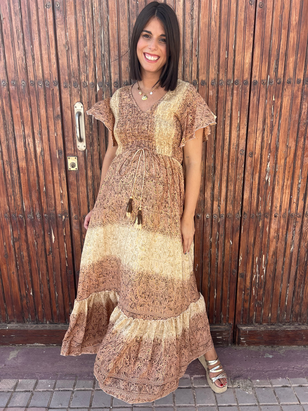 Vestido Mikonos marrón