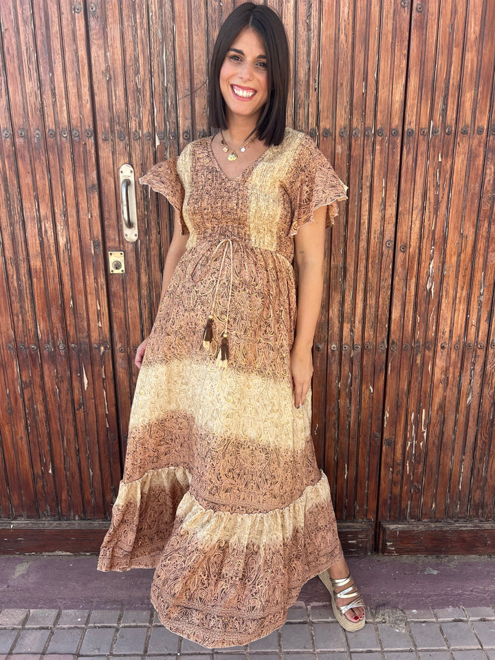 Vestido Mikonos marrón