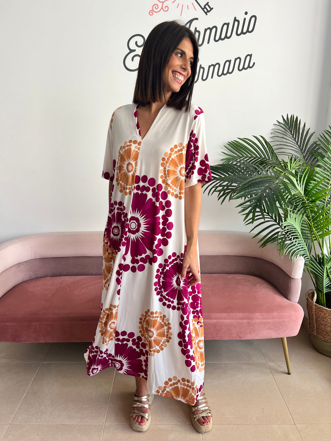 Vestido Juliana buganvilla