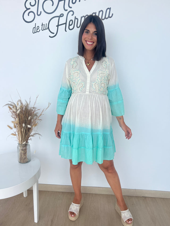 Vestido Miriam turquesa