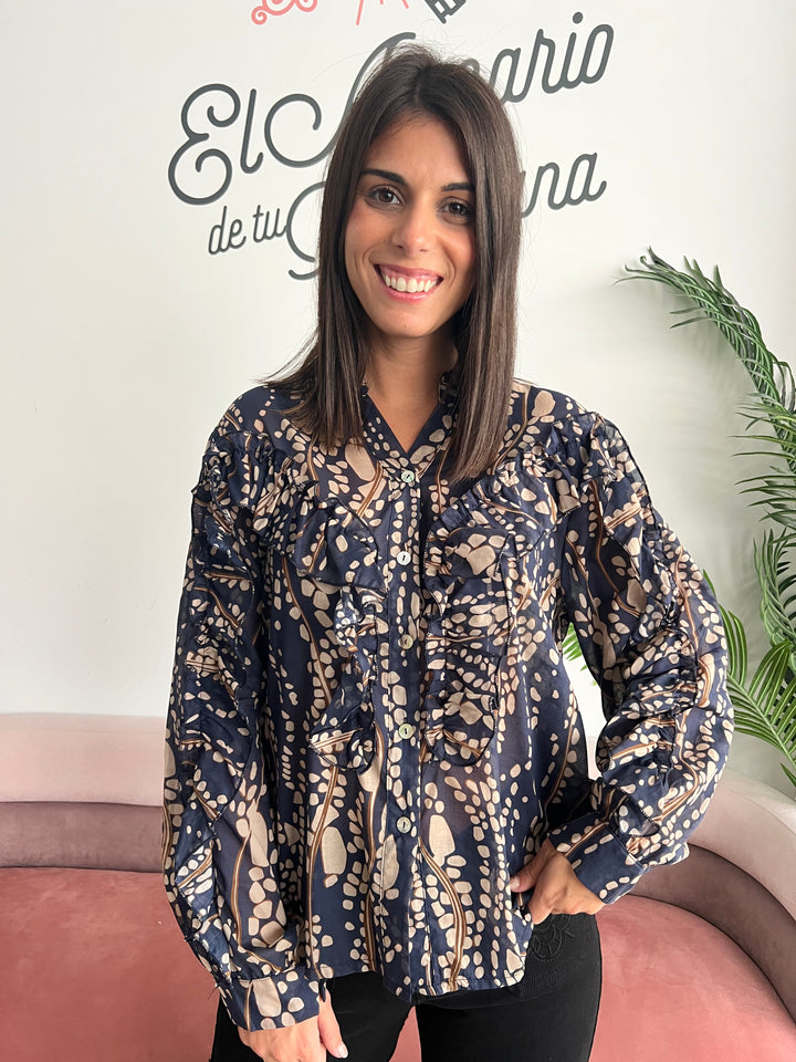 Camisa Carina azul marino