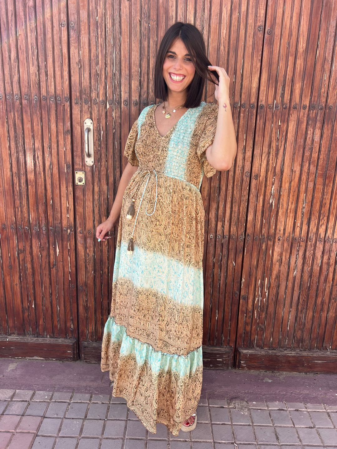 Vestido Mikonos verde aguamarina