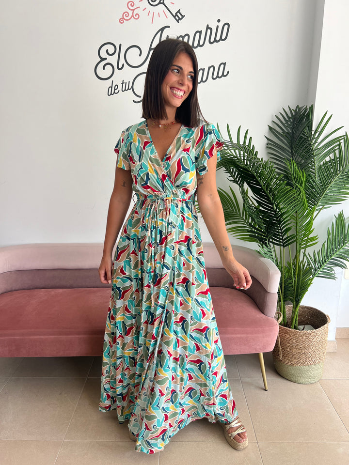 Vestido Yoly aguamarina