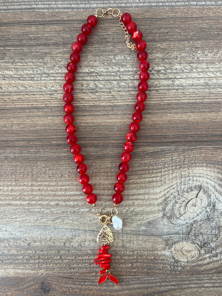 Collar Bone rojo (no acero)