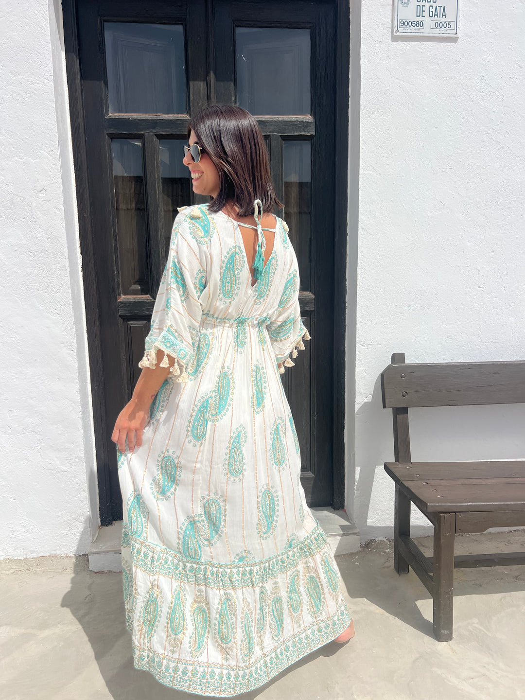 Vestido Golden turquesa