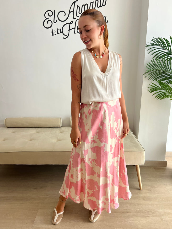 Falda Laura rosa