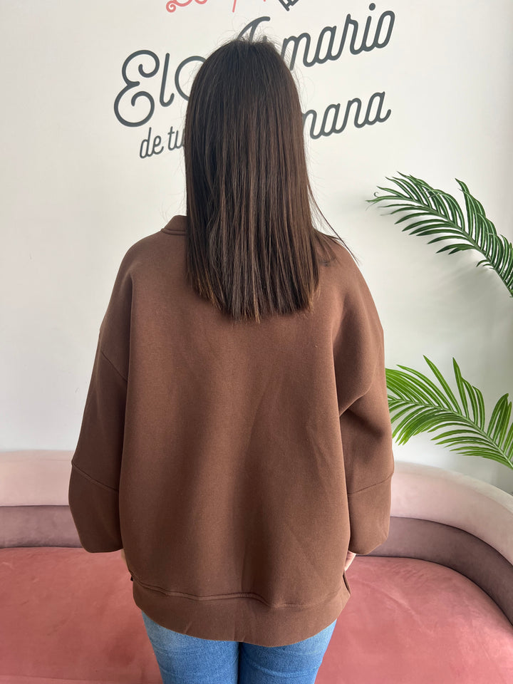 Sudadera Amour marrón