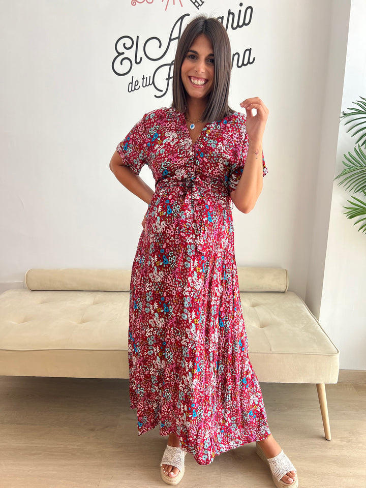Vestido Chenoa rojo oscuro