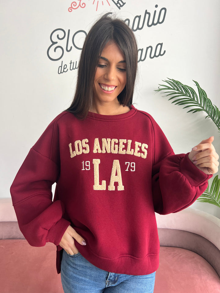 Sudadera Los Ángeles burdeos