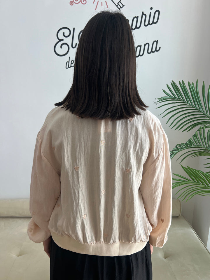 Chaqueta Corazones beige