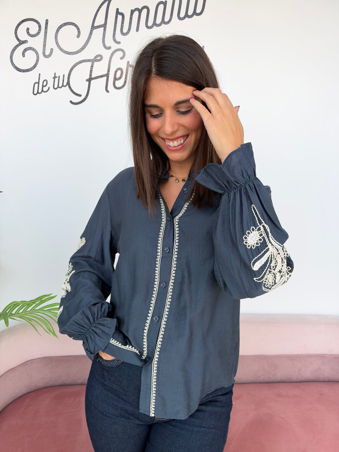 Camisa Violeta azul marino