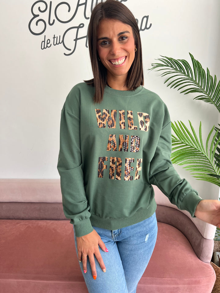 Sudadera Free verde militar