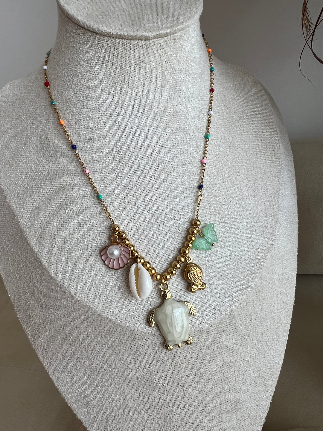 Collar Tortuga blanco (acero)