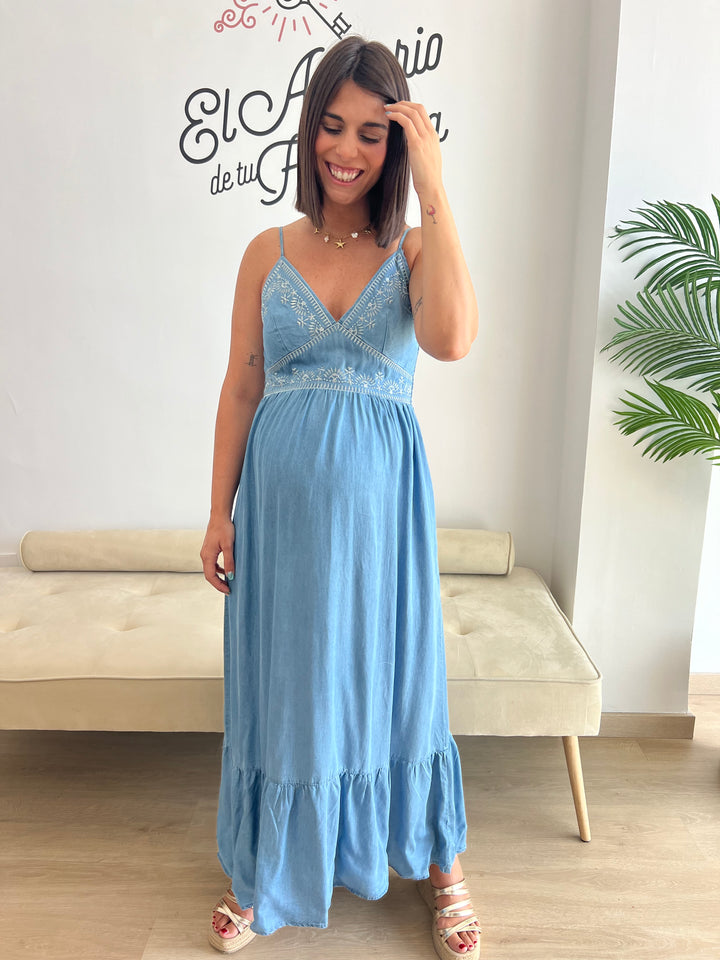 Vestido Adela denim claro