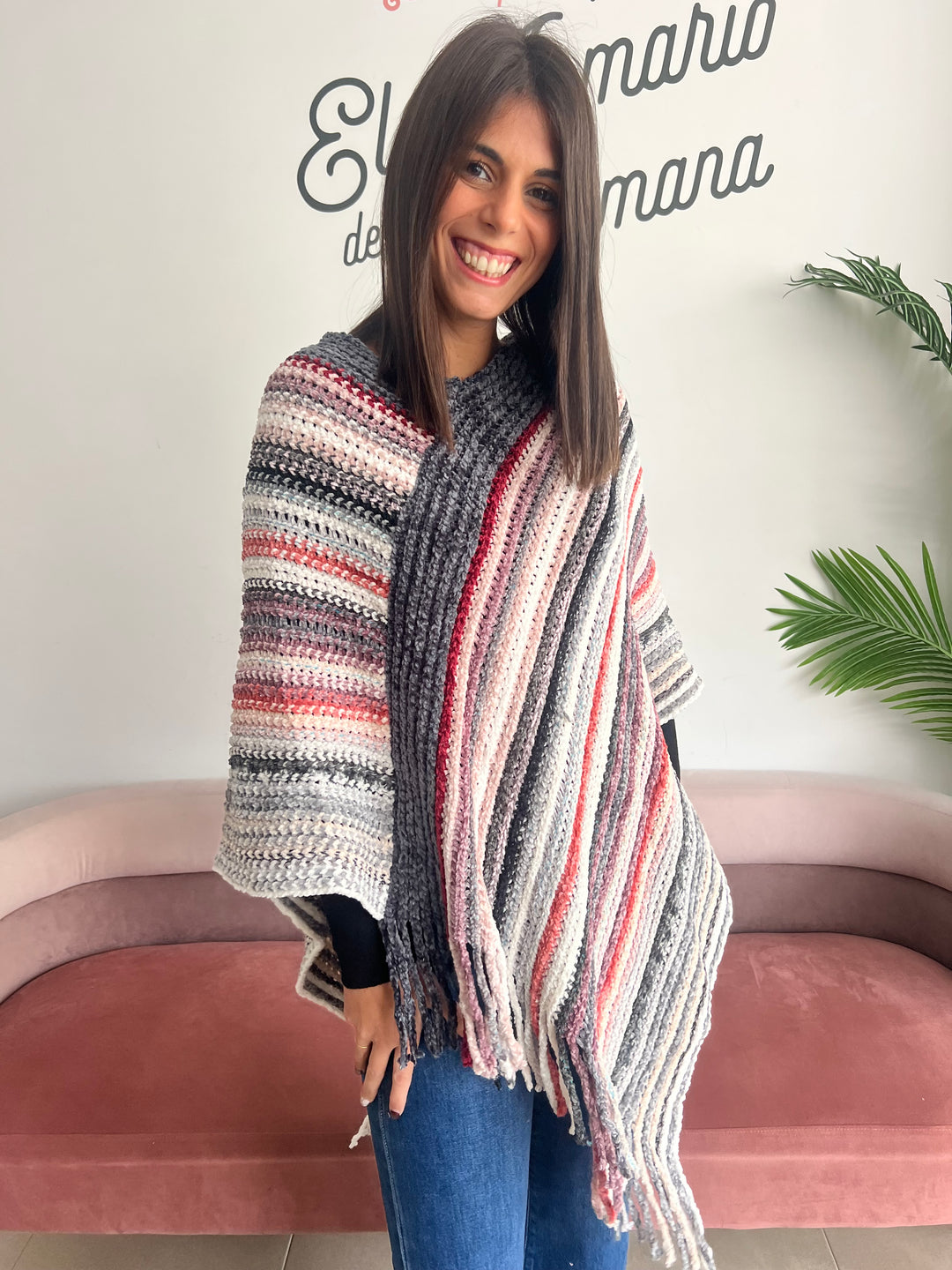 Poncho Ruth gris oscuro