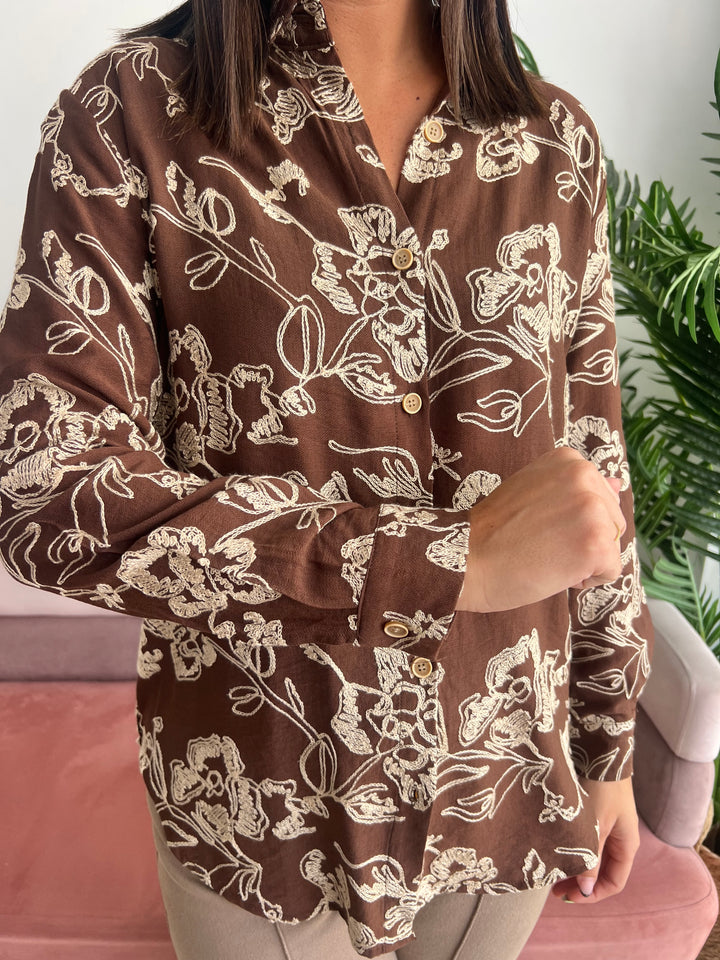 Camisa Alejandra marrón