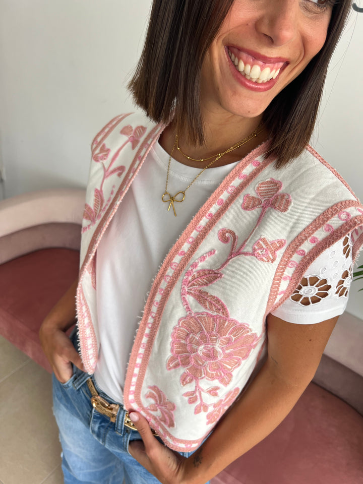 Chaleco Estela rosa