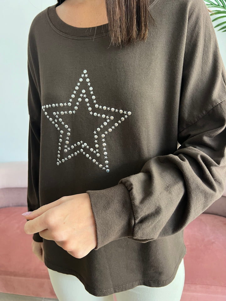 Sudadera Estrella marrón