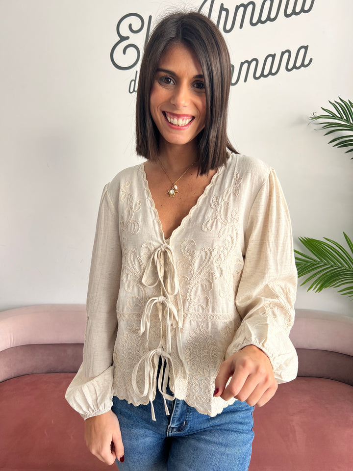 Camisa Lety beige