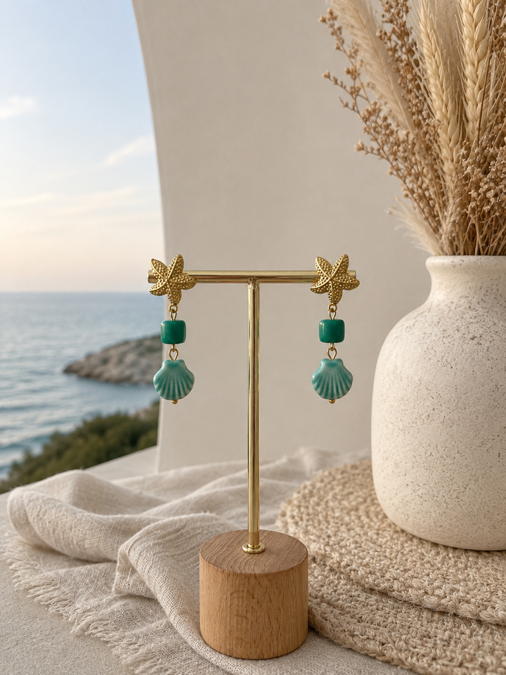 Pendientes Aurora turquesa (acero)
