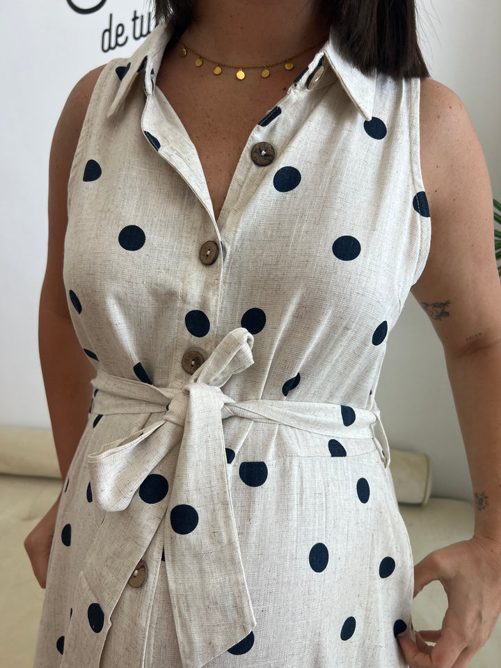 Vestido Oriana blanco roto