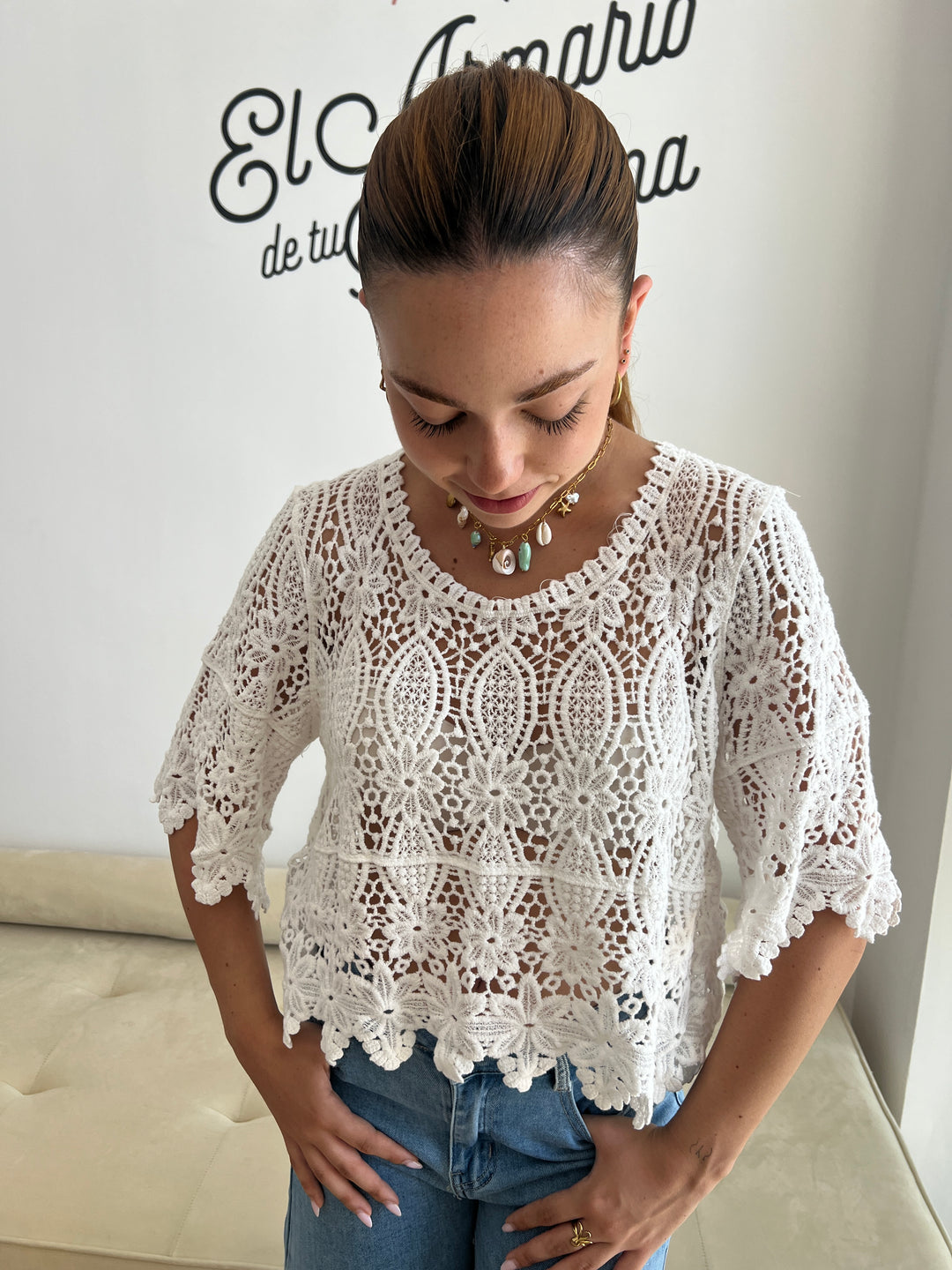 Top Aroa blanco