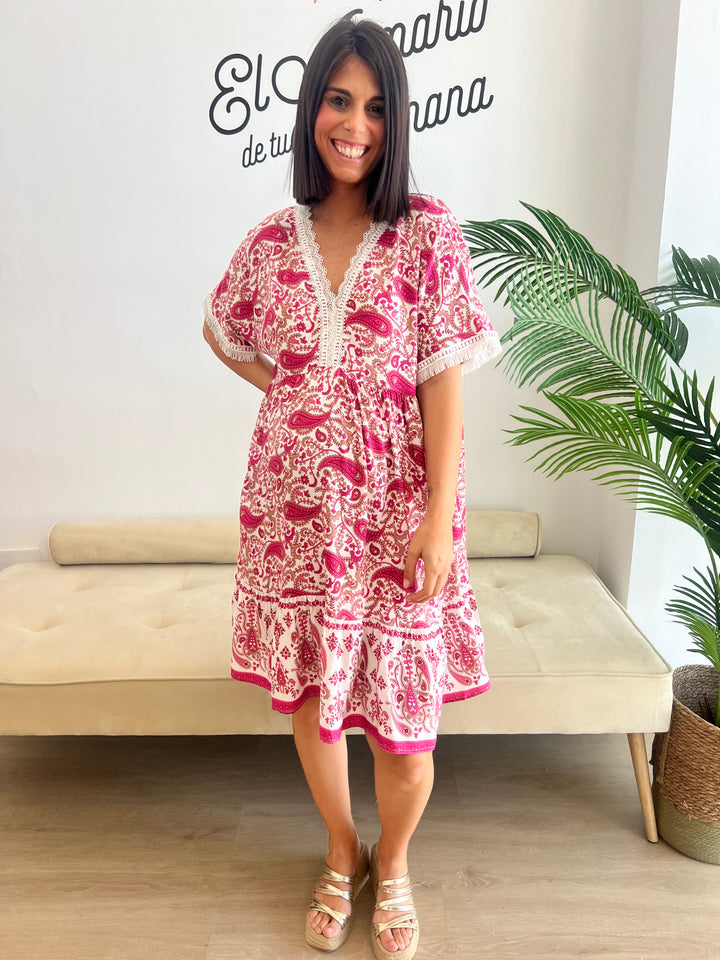 Vestido Luisa fucsia