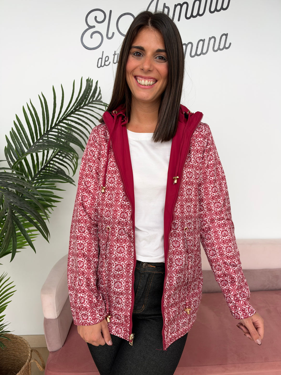 Chaqueta Reversible Úrsula rojo