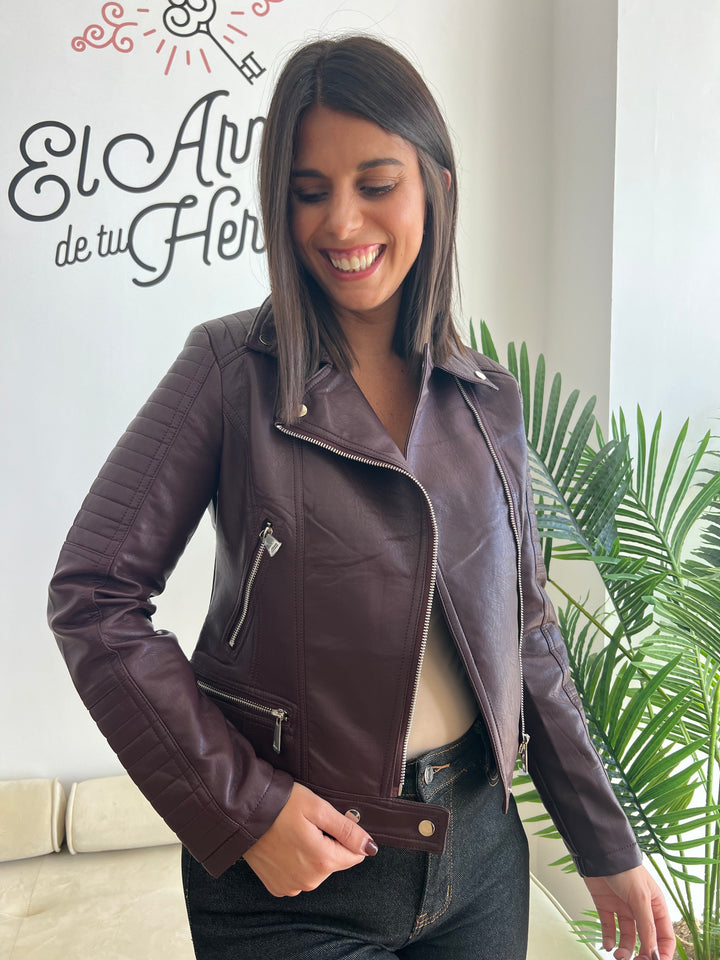 Chaqueta Biker vino