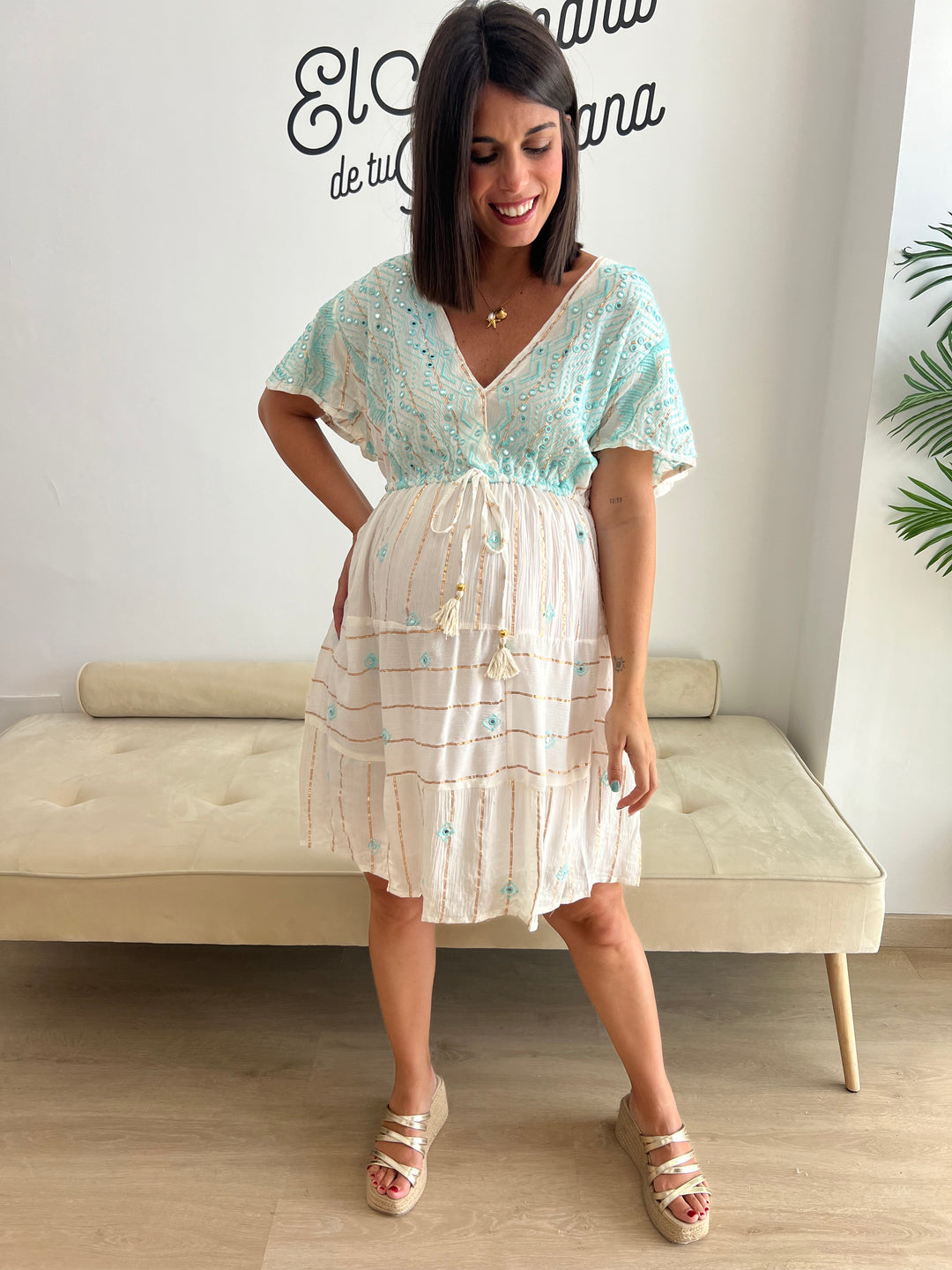 Vestido Cabo turquesa