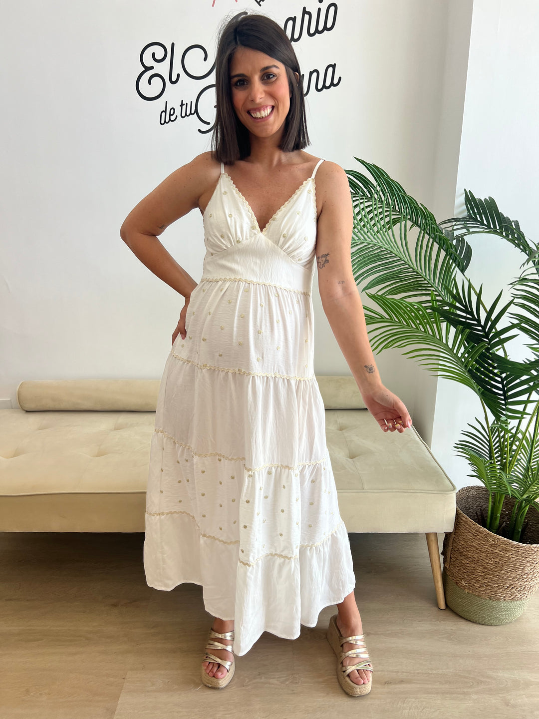 Vestido Grecia blanco roto