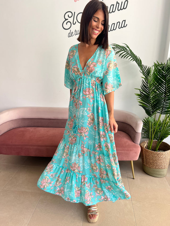 Vestido Jaione turquesa