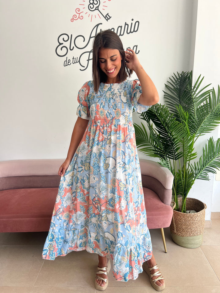 Vestido Esmeralda celeste