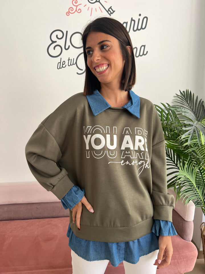Sudadera Marta verde militar