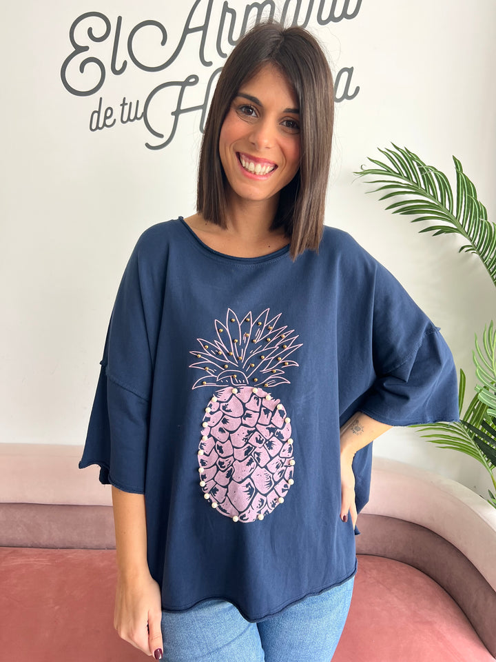 Sudadera Piña azul marino