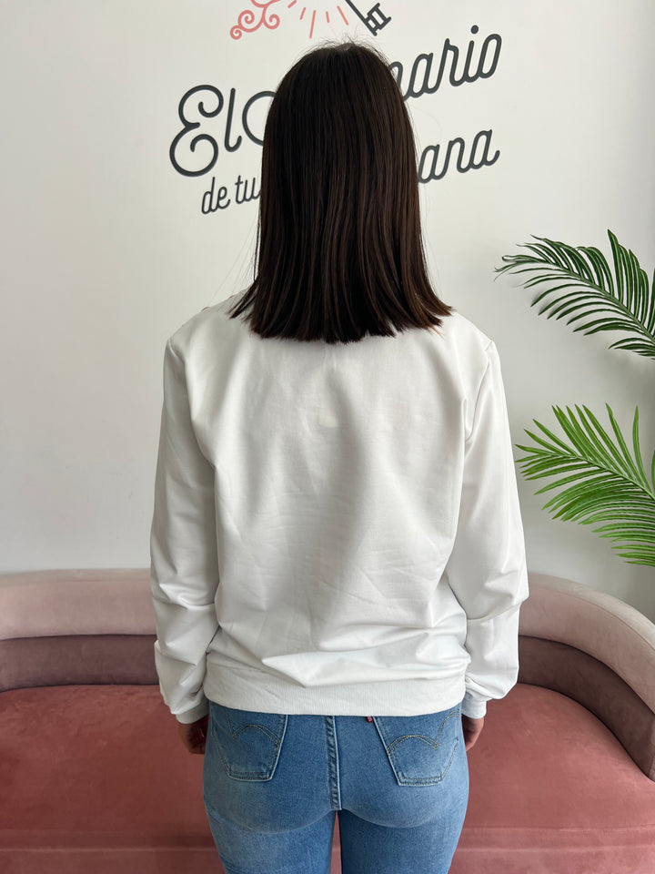 Sudadera Lips blanco
