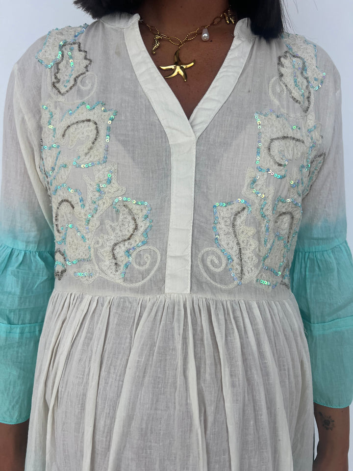 Vestido Miriam turquesa
