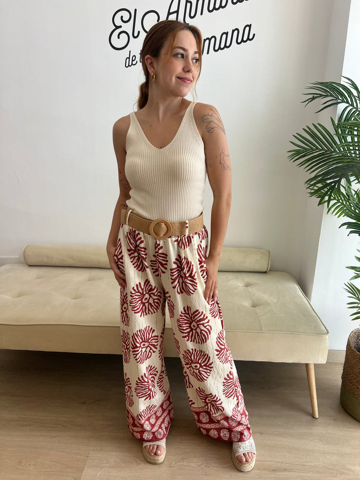 Pantalón Hana coral