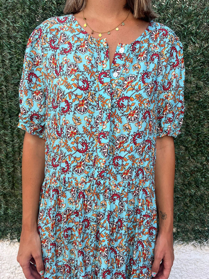 Vestido Eliana turquesa