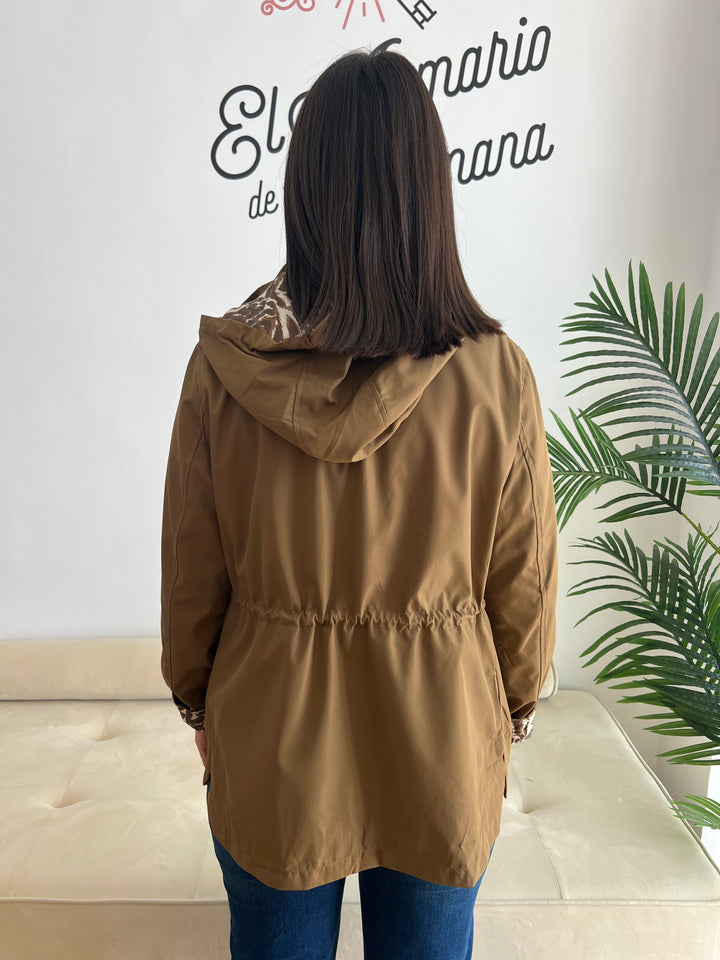 Chaqueta Reversible Leopardo miel