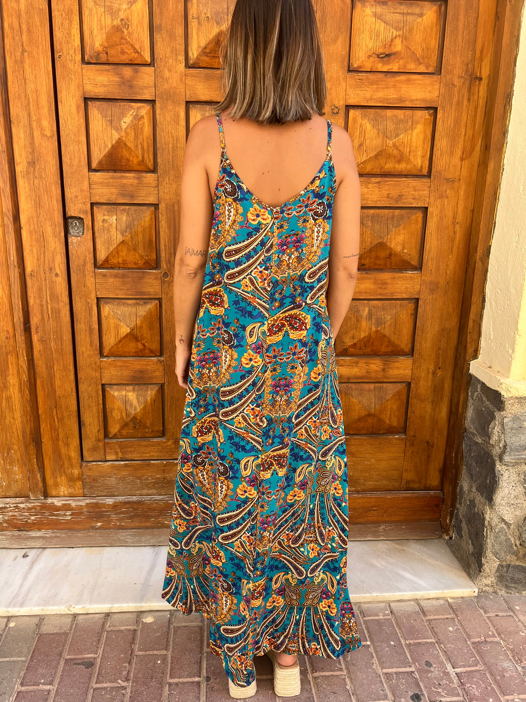 Vestido Salomé turquesa