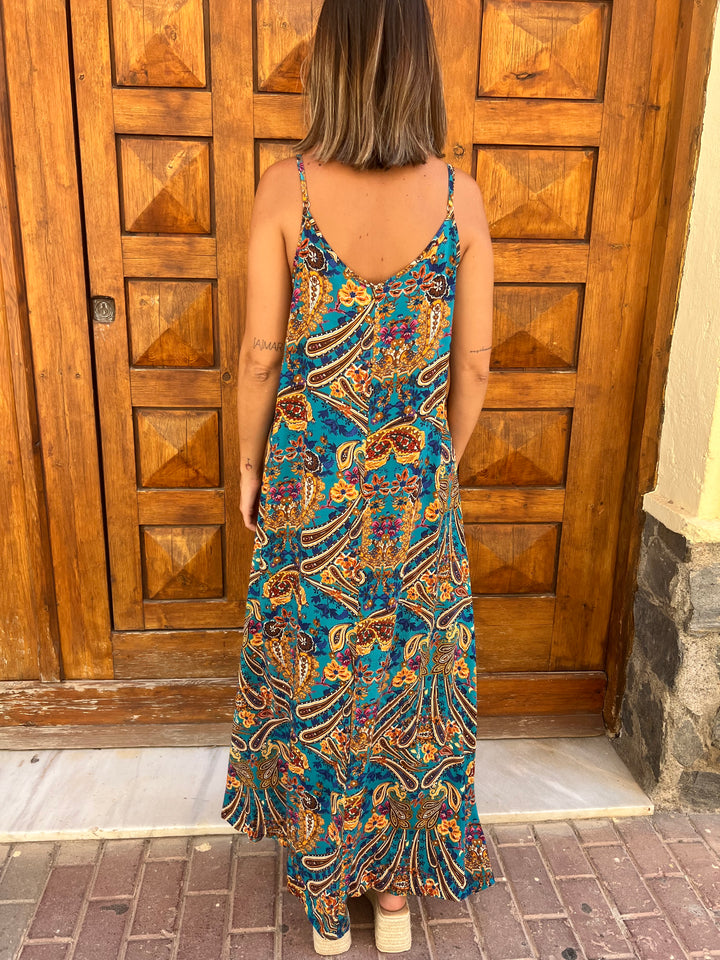 Vestido Salomé turquesa