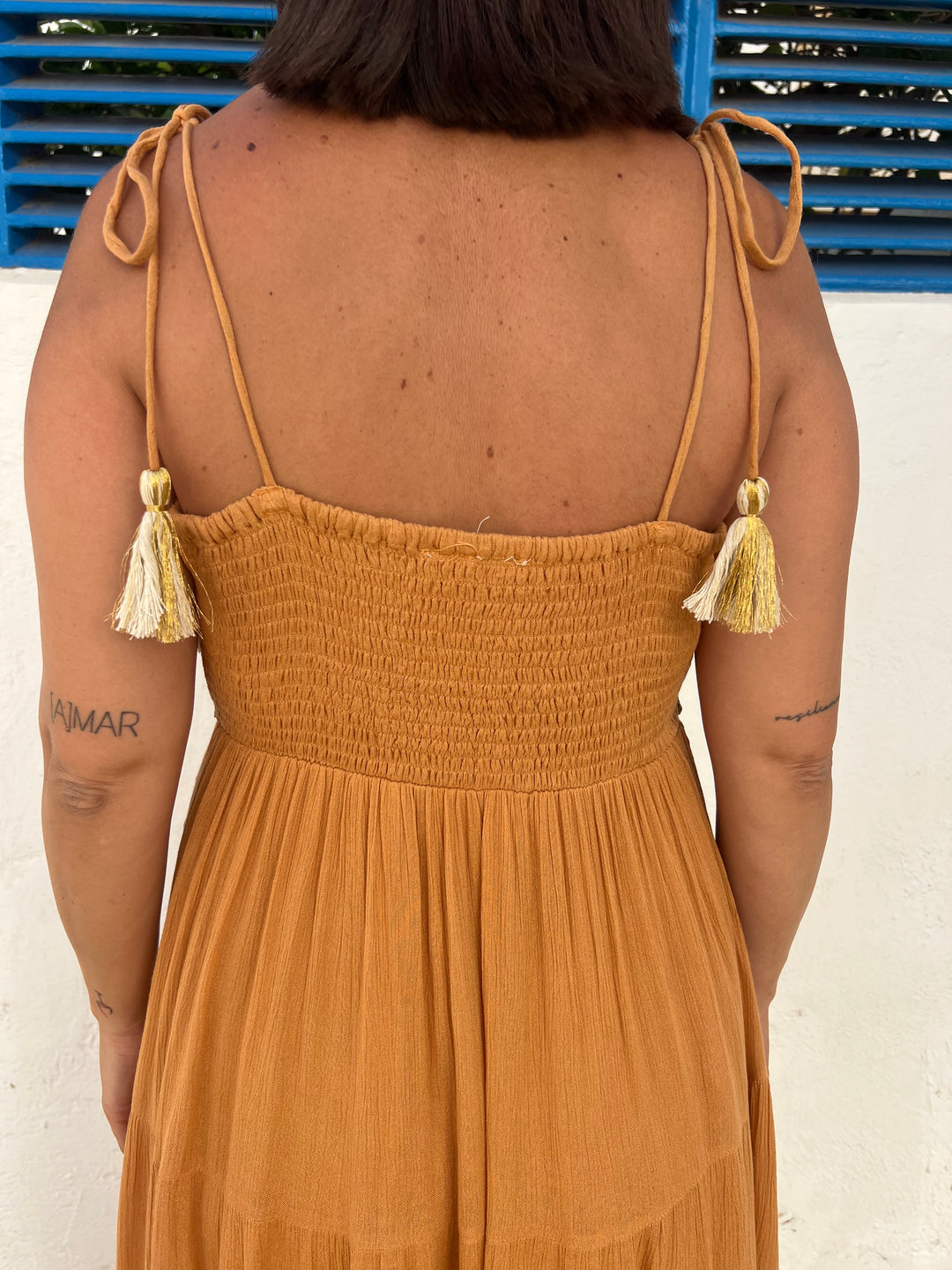 Vestido Boho camel