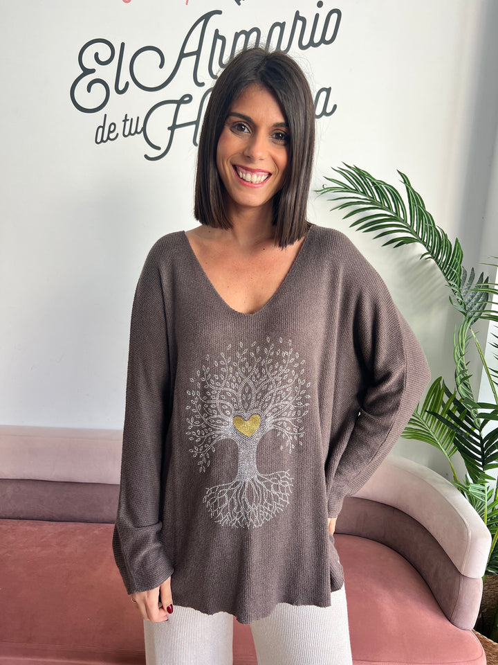 Jersey Árbol marrón