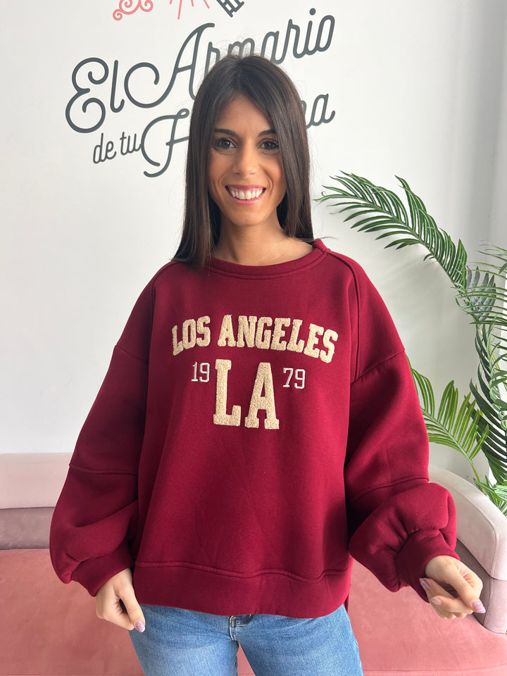 Sudadera Los Ángeles burdeos