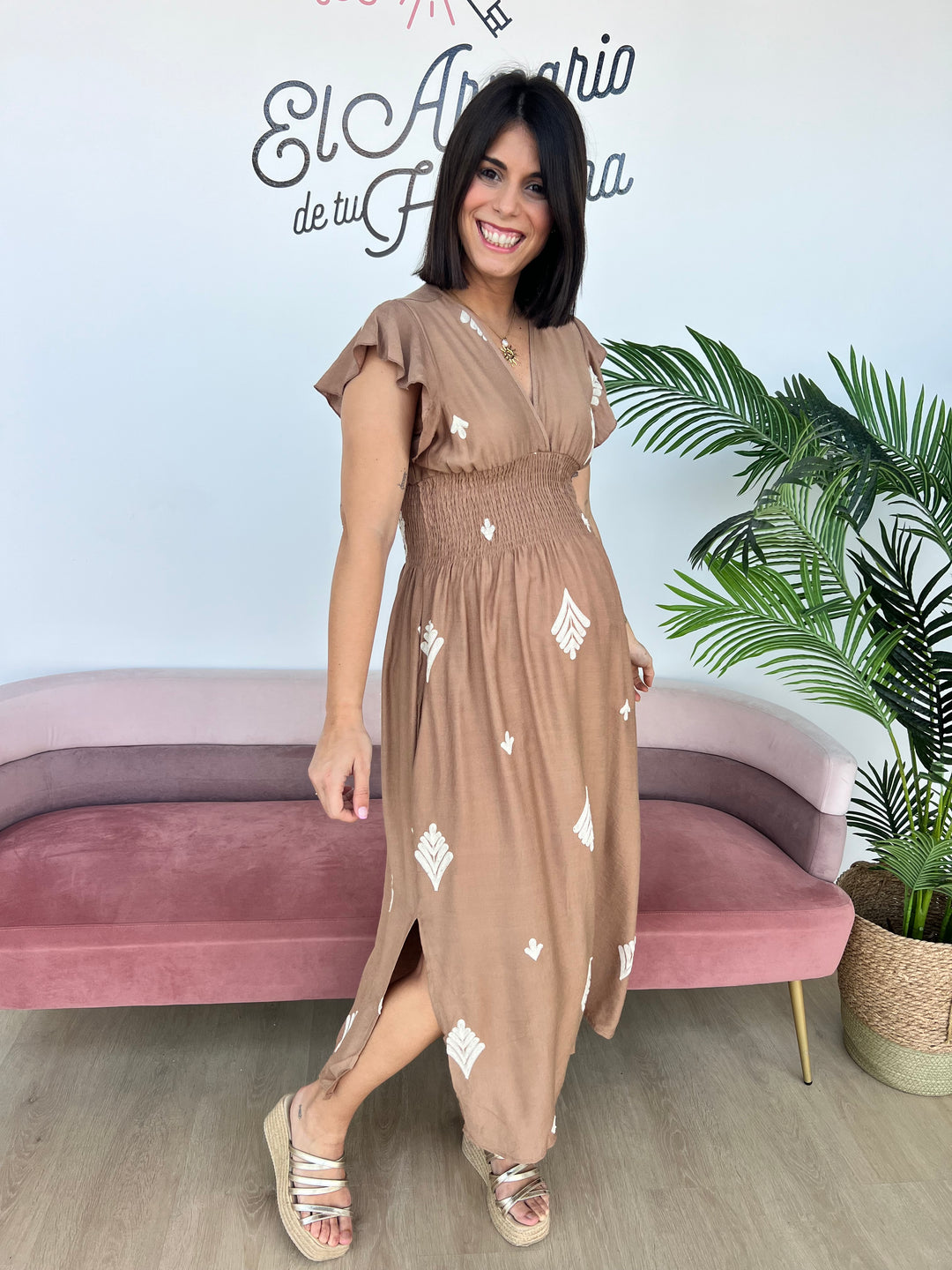 Vestido Iratxe camel
