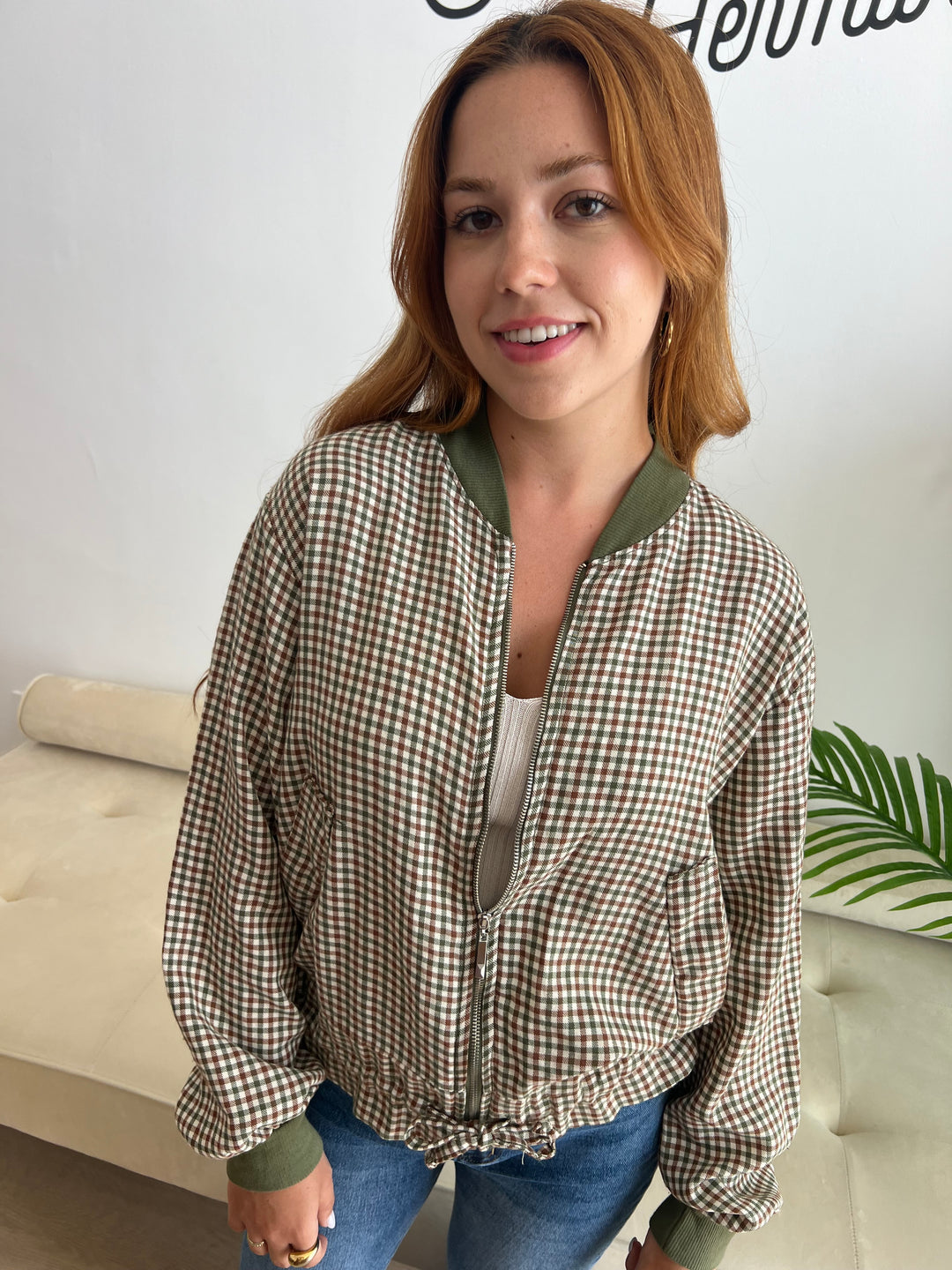 Chaqueta Cuadros verde militar