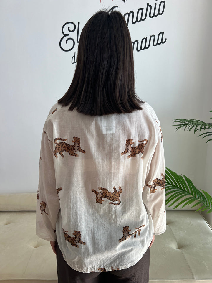 Camisa Tigre blanco